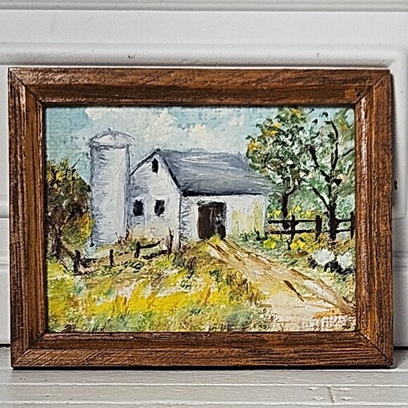Dollhouse Miniature Fine Oil Painting by E. Hofferbert - Picture 1 of 8
